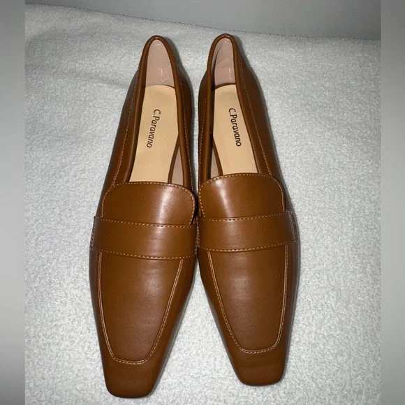 C.Paravano Tan Penny Loafers. Size 8.5. NWOT